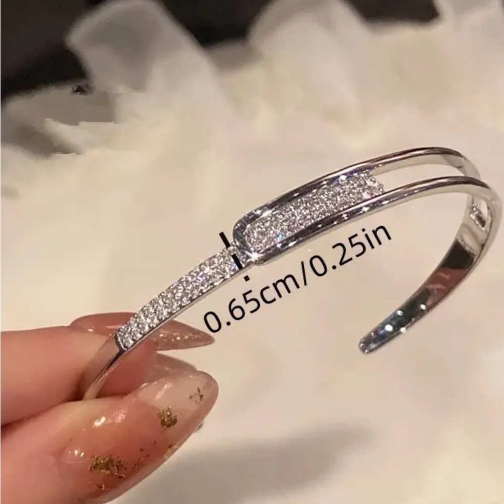 Rhinestone Bangle Bracelet - Picture 2 of 3